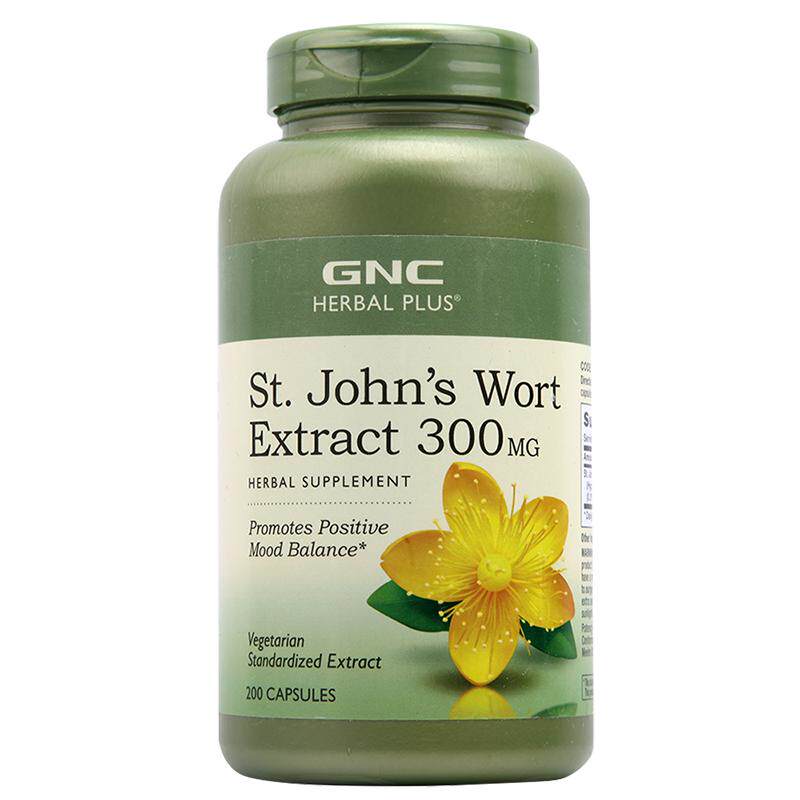 GNC健安喜圣约翰草胶囊草本缓解焦虑300MG*200粒草片压力药物舒缓