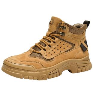 马克华菲马丁靴男复古大黄靴男款户外登山工装靴高帮男鞋男士靴子