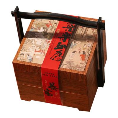 2026马年礼盒空盒新年包装盒双层手提礼物盒中式烘焙高档礼品盒子