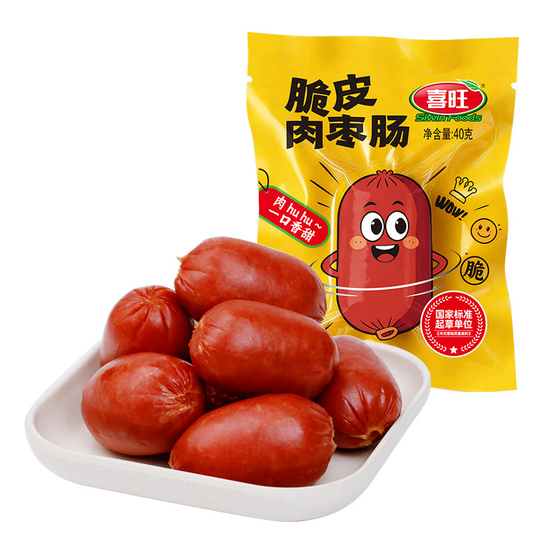 喜旺脆皮肉枣肠40g高蛋白肉粒肠