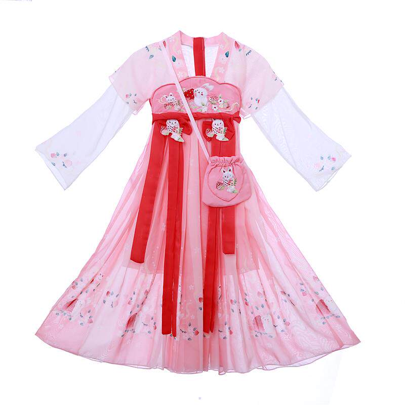 塘夏记女童汉服手工绣珍珠流苏