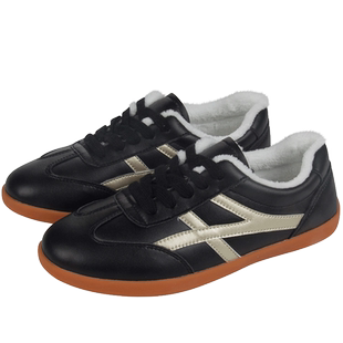 红棉太极拳鞋秋冬季软皮牛筋底加绒加厚男女保暖武术鞋练功鞋正品