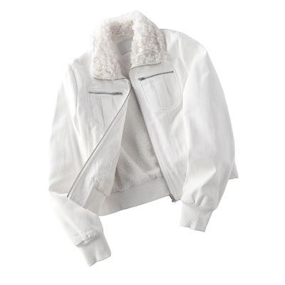 F383羊羔毛领加绒保暖外套