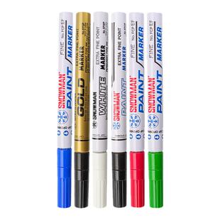 SNOWMAN雪人油漆笔环保低卤素EFCP针头黑色补漆防水防酒精记号笔