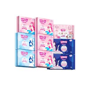 下拉享优惠七度空间卫生巾优雅丝柔超薄透气日夜用姨妈巾整箱