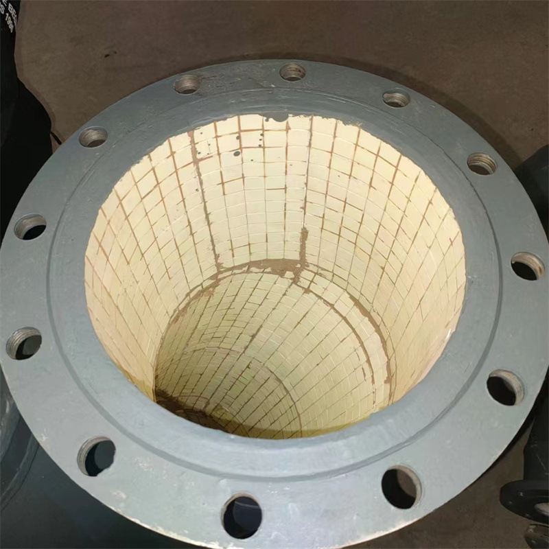 自蔓燃陶瓷耐磨弯头三通贴片等90径双金属°耐磨内衬复合管道陶瓷