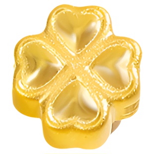 老克勒黄金5D硬金桃花五角星四叶草小幸运手串足金转运珠串珠系列