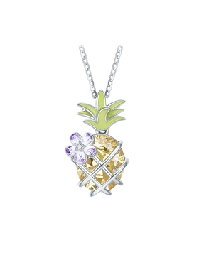 周六福S925银小菠萝项链女