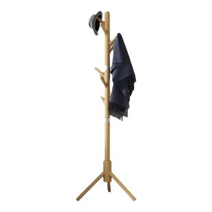 稳纳实木衣架落地卧室衣帽架房间榉木挂衣架客厅立式家用衣服架杆