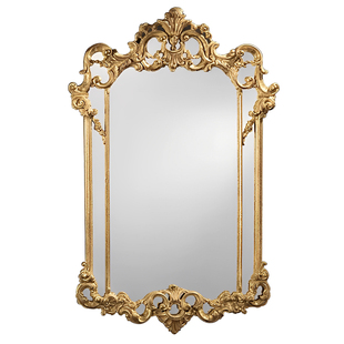 法式复古高级化妆镜宫廷风轻奢壁炉装饰镜洗手台led智能浴室挂镜