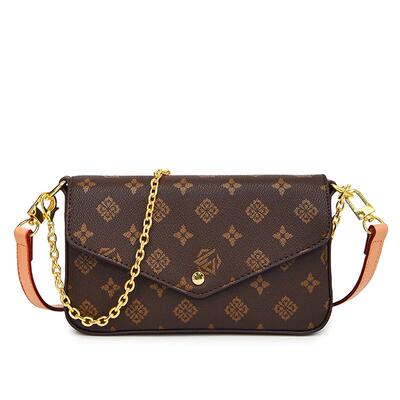 超火复古小包包女式2025新款小众老花链条信封包高级感单肩斜挎包