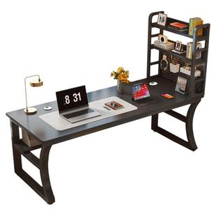 实木双人电脑桌家用台式办公桌卧室学生学习桌简约现代长条书桌