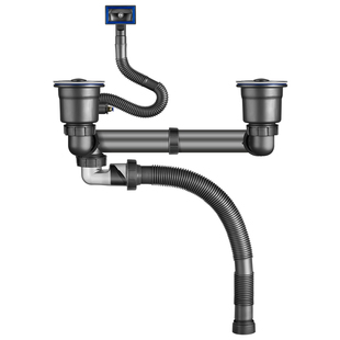 厨房洗菜盆下水管配件水槽单双槽防臭排水三通洗碗池下水器全套装