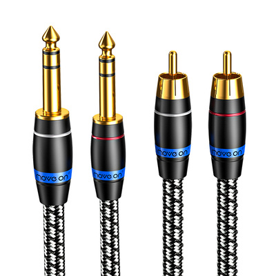 Moveon镀银双6.5转双莲花音频线