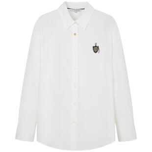 【赵露思同款】TeenieWeenie小熊奥莱马蹄袖长袖白色衬衣女