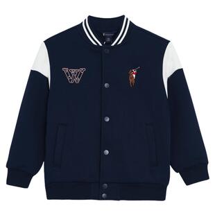 POLOWALK童装儿童休闲棒球服秋冬新款男女童学院风摇粒绒保暖外套