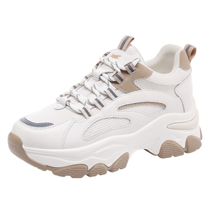 红蜻蜓女鞋春秋款新款鞋子女士厚底增高休闲运动老爹鞋女款内增高