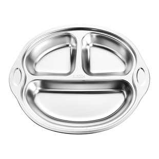 316不锈钢分隔餐盘儿童食品级家用宝宝专用大熊猫分格餐具小学生