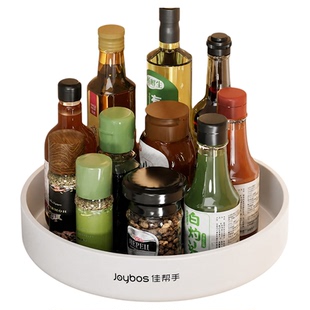 佳帮手多功能旋转调料盘厨房台面托盘收纳架油盐酱醋调味品置物架