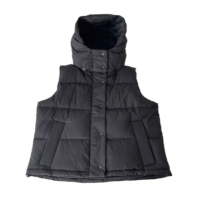 白鸭绒填充连帽羽绒马甲背心外套