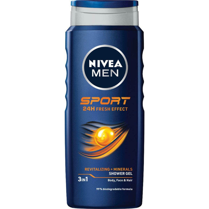 NIVEA MEN妮维雅男士3合1沐浴露身体面部头发深层清洁劲爽醒肤