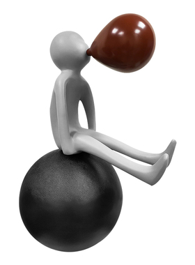 再发现树脂吹泡泡男孩摆件现代