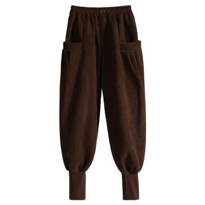 果拉拉女童秋冬加绒加厚束腿棉裤