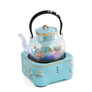 电陶炉围炉煮茶器玻璃沏茶壶养生壶烧水壶自动茶具大容量蒸煮套装