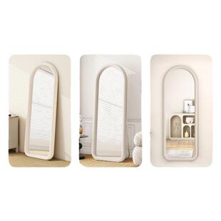 全身镜女生卧室法式奶油风家用穿衣镜网红落地镜挂墙化妆异形镜子