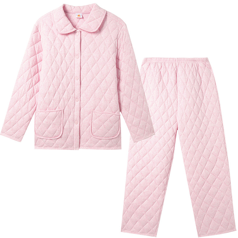 铜牛加厚暖棉翻领家居女套2026秋冬新款睡衣家居服女套装VJ148