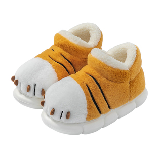 虎爪子包跟棉拖鞋男士冬季加绒保暖2025新款防滑外穿高帮棉鞋男女