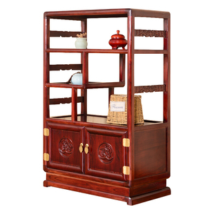 瑞呈堂博古架实木书柜书架玄关落地置物架多宝阁茶叶储物柜新中式