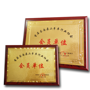 定制木托奖牌定做铜牌广告授权牌匾设计金箔感谢牌荣誉牌木质证书