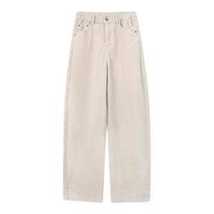 THESOONG/16坑条灯芯绒复古弯刀裤女加绒加厚冬季保暖阔腿休闲裤