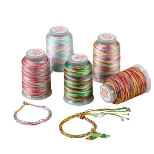 五彩绳段染股线3/6/9/12/15股手工DIY龙鳞渐变手链手绳编织绳材料