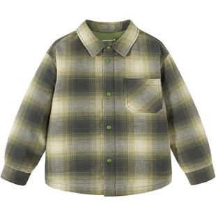 [泰迪熊联名]迷你巴拉巴拉男童儿童保暖格纹羽绒服外套2025冬新款