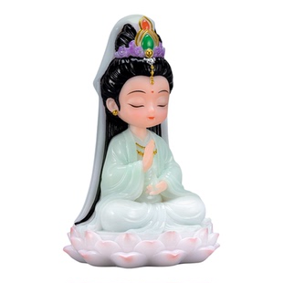 萌物传奇Q版观音菩萨佛像情绪稳定家居禅意桌面小摆件装饰工艺品