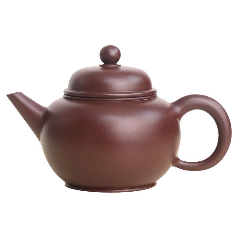 紫朱泥经典水平紫砂泡迷你茶壶