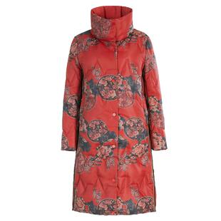 乔万尼秋冬商场同款国风牡丹贵气设计抗寒保暖中长款双面穿羽绒服