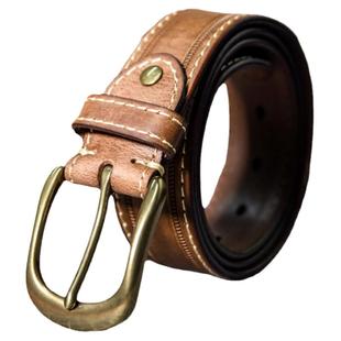 真皮复古皮带青年手工擦染纯牛皮黄铜休闲牛仔工装机车男腰带皮带