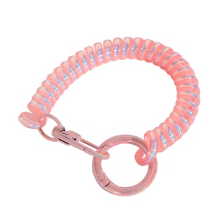 炫彩色弹簧绳钥匙扣电话线挂绳公交门禁卡防丢绳书包伸缩弹簧绳扣