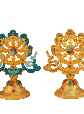 八吉祥摆件密宗铜合金慧宝组合