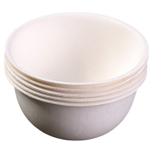 网红小白碗食品级可降解甜品碗冰激凌小碗一次性纸浆碗烤肉饭小碗