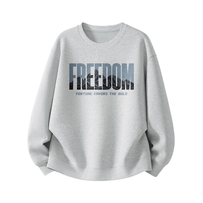 真维斯卫衣男款美式高街秋季无帽上衣男士休闲潮牌运动外套男L