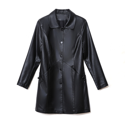 恒源祥2025新款中老年女装皮风衣