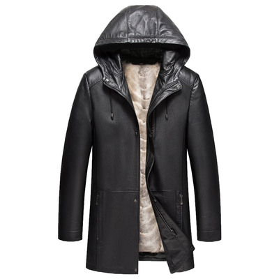 头层牛皮水貂内胆真皮皮衣可脱卸