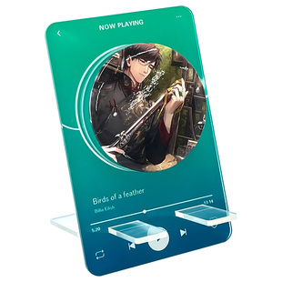 谷美吧唧托旋转音乐唱片支架亚克力创意58mm徽章谷子周边展示架