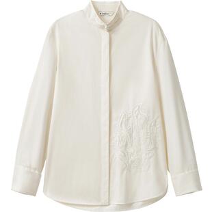 【新中式】播商场同款时尚立领24冬季新款绣花衬衫女BDR4CD3404