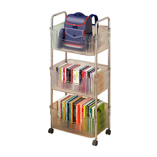 亚克力书架家用落地置物架零食玩具书本收纳架可移动桌下书包架子