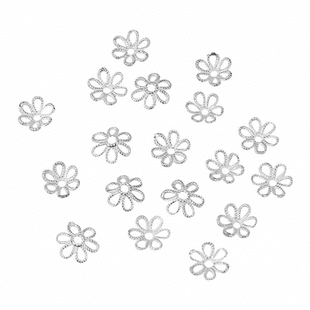 s925纯银保色花托隔片水晶手链项链镂空diy饰品配件雪花隔珠垫片